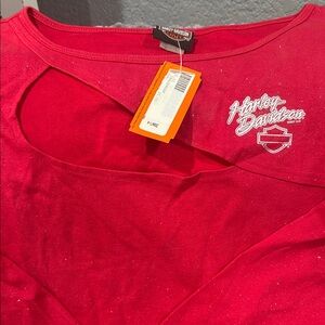 Harley-Davidson Vibrant Red Cutout Tee